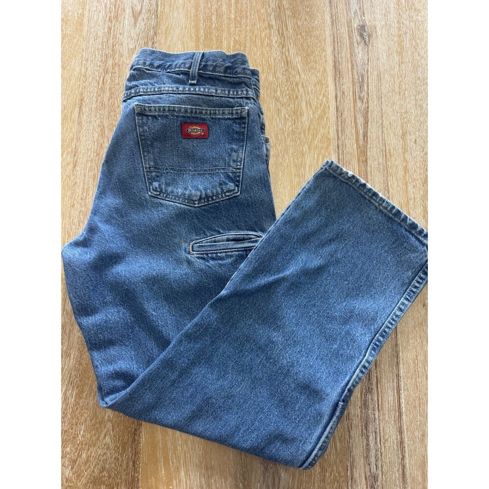 Dickies Double Knee Carpenter Jeans Mens 33x30 Blue Denim Utility Work Pants